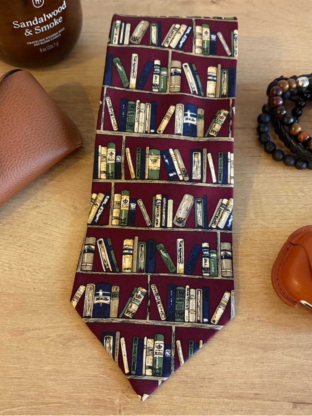 Vintage Crown Books Silk Library Tie - Rare 100% Silk